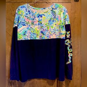 EUC Lilly Pulitzer Finn Long Sleeve Top - Lilly’s House - Size M